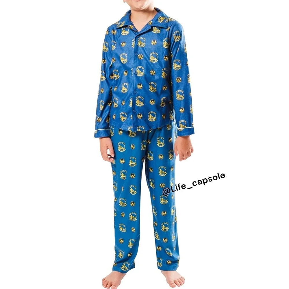 Size 10‎ (M) 2 Pcs Golden State Warriors Pajamas Set Curry Medium Boys PJs NBA